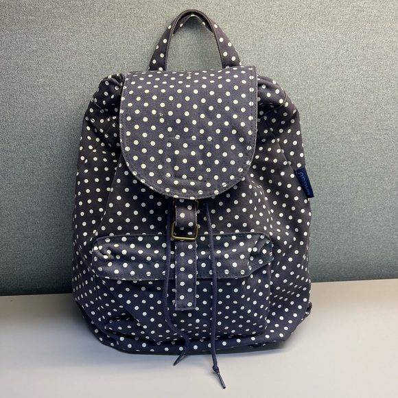 BAGGU Handbags - BAGGU Blue Polka Dots Canvas Backpack